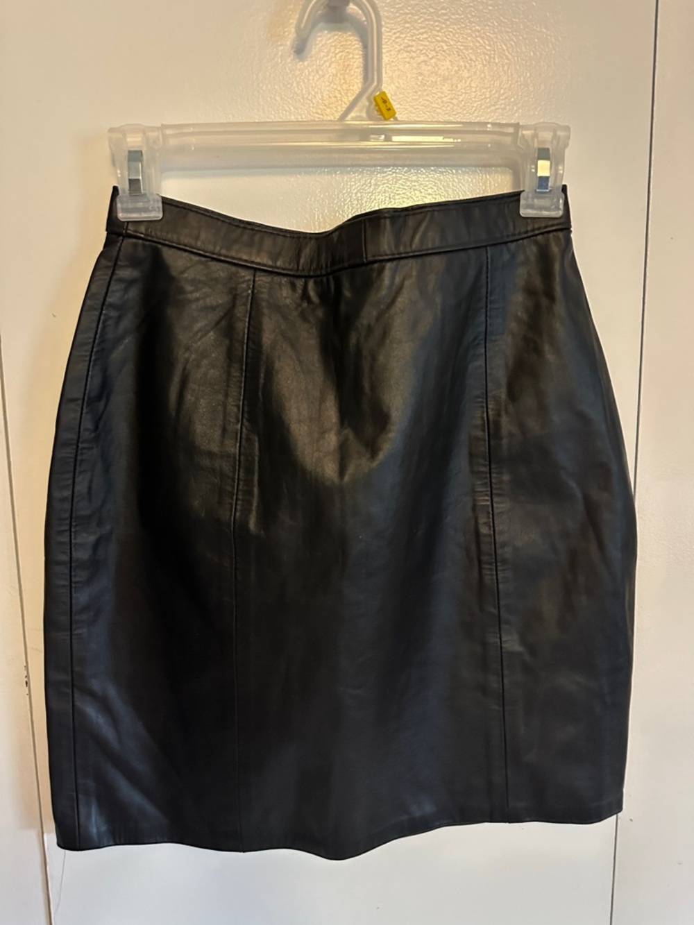 Classic Black Genuine Leather Pencil Skirt Junior size 7-8